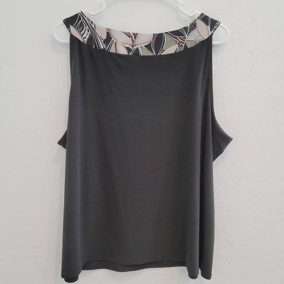 NWT Slim Factor by Investments Black Jungle Sleeveless Top Women's Size 2X - Picture 2 of 7